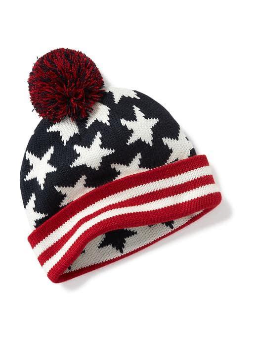 Old Navy Patterned Pom Pom Beanie For Men - Usa