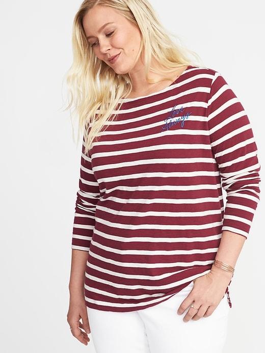 Old Navy Womens Plus-size Graphic Mariner-stripe Tee Love Always Size 3x