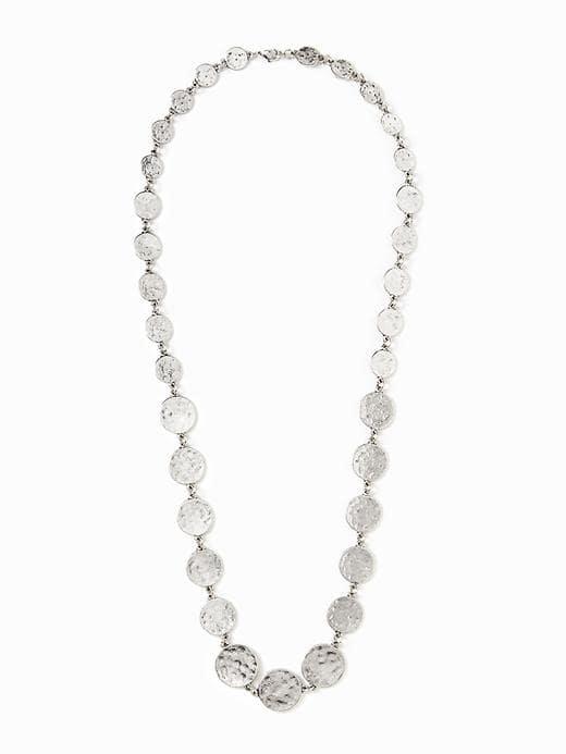 Old Navy Hammered Disc Necklace For Women - Antique Silver