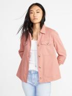 Old Navy Womens Twill Utility Swing Jacket For Women Winter Rose Size Xxl