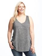 Old Navy Womens Relaxed Plus-size Curved-hem Tank Dark Charcoal Gray Size 3x