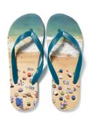 Old Navy Patterned Flip Flops For Men - Surf