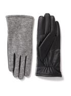 Old Navy Faux Leather Trim Gloves For Women - Heather Gray