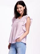 Old Navy Flutter Sleeve Circle Top For Women - Ashen Lilac