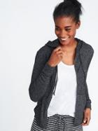 Old Navy Womens Relaxed Plush-knit Sleep Hoodie For Women Charcoal Size S