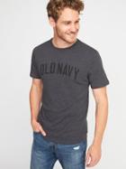 Old Navy Mens Logo-graphic Crew-neck Tee For Men Charcoal Size M