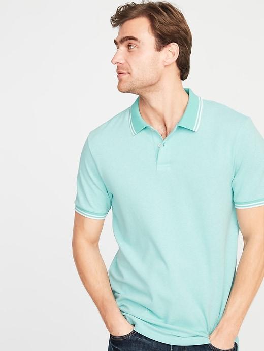 Built-in Flex Moisture-wicking Tipped Pro Polo For Men