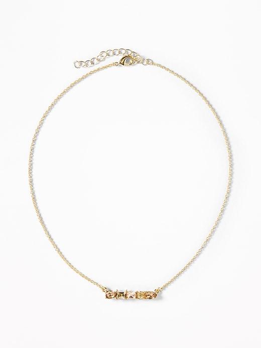 Old Navy Womens Crystal Horizon Necklace For Women Peach Size One Size