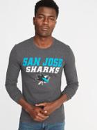 Old Navy Mens Nhl Team-graphic Thermal-knit Tee For Men San Jose Sharks Size M