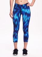 Old Navy Go Dry Mid Rise Printed Run Crop For Women - Prize Winner Polyester