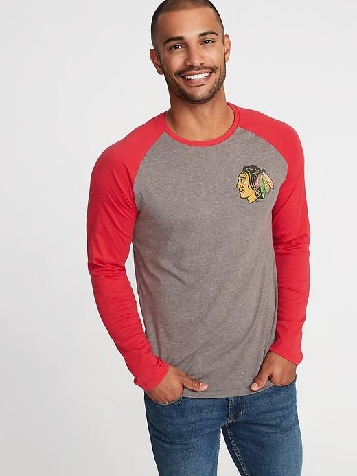Old Navy Mens Nhl Team-graphic Raglan Tee For Wmen Chicago Blackhawks Size S