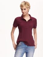 Old Navy Pique Polo For Women - Wine Stain