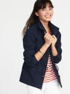 Old Navy Womens Twill Field Jacket For Women Classic Navy Size L