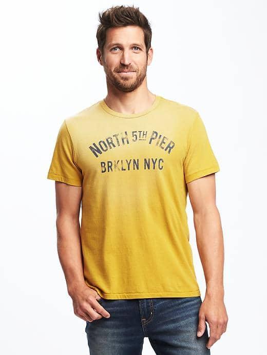 Old Navy Soft Washed Nyc Graphic Tee For Men - Definitely Dijon