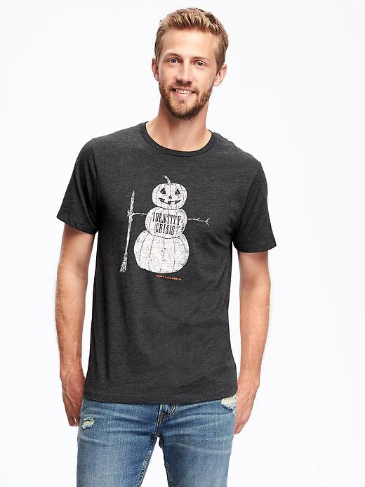 Old Navy Graphic Crew Neck Tee For Men - B65 Dark Heather Grey