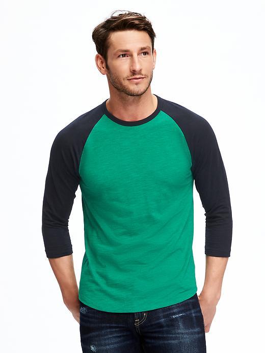 Old Navy Slub Knit Baseball Tee For Men - Teal