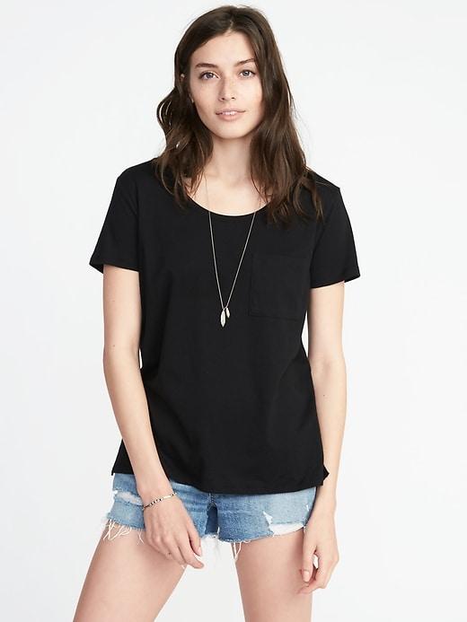Old Navy Womens Boyfriend Scoop-neck Tee For Women Black Size Xs