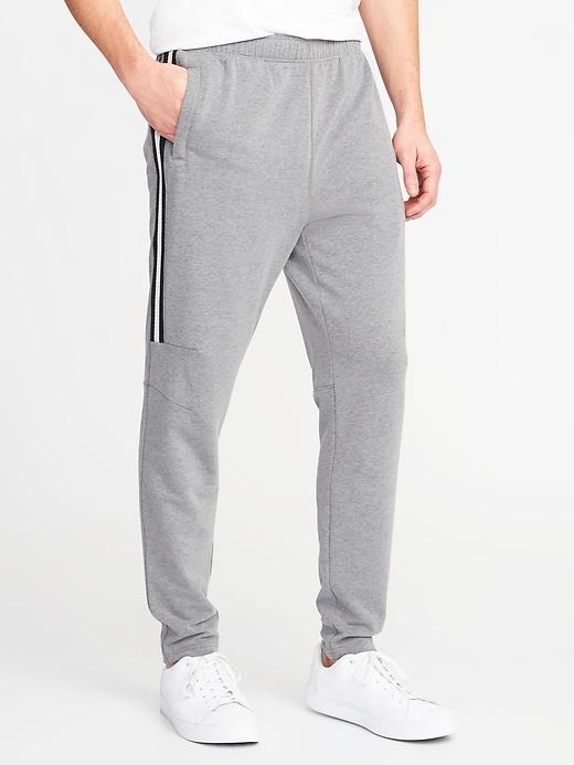 Old Navy Mens Go-dry Built-in Flex Mesh-stripe Track Pants For Men Heather Gray Size S