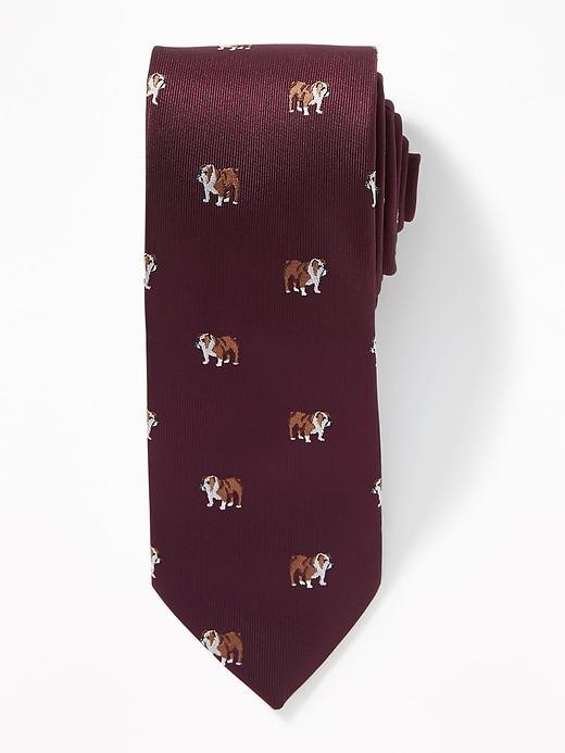 Old Navy Mens Printed Jacquard Tie For Men Dark Red Size One Size