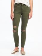 Old Navy Womens Mid-rise Distressed Rockstar Jeans For Women I Think Olive Size 18