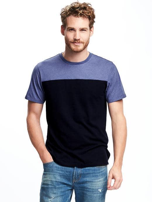 Old Navy Soft Washed Color Block Tee For Men - In The Navy
