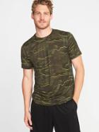Old Navy Mens Go-dry Eco Regular-fit Tee For Men Olive Camouflage Size M