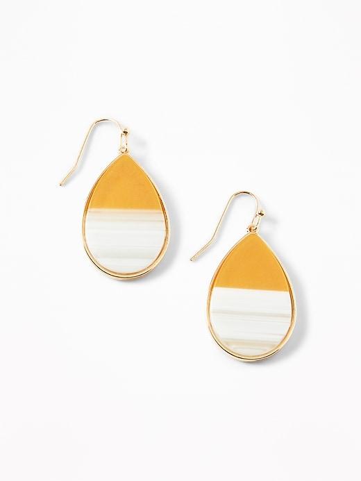 Two-tone Teardrop Earrings For Women