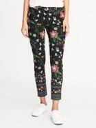 Old Navy Womens Mid-rise Pixie Ankle Pants For Women Multi Print Size 4