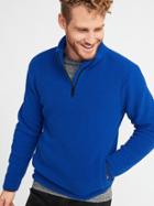 Old Navy Mens 1/4-zip Sherpa Pullover For Men Cobalt Size Xs