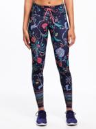 Old Navy Go Dry Mid Rise Leggings For Women - Navy Floral