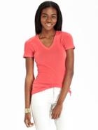 Old Navy Womens Fitted V Neck Tees Size L Tall - Apple Guava