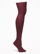Old Navy Womens Rib-knit Tights For Women Winter Red Size M/l