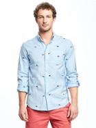 Old Navy Slim Fit Built In Flex Oxford Shirt For Men - Just Chill