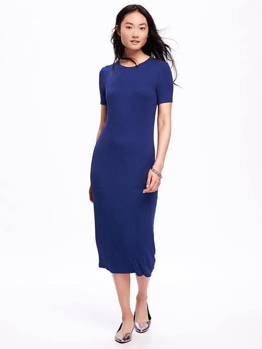 Old Navy Rib Knit Bodycon Midi For Women - Night Flight