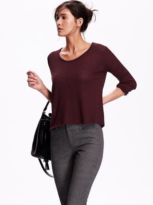 Old Navy Lightweight Sweater Knit Tee Size L Tall - Marion Berry