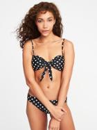 Old Navy Womens Knotted-tie Swim Top For Women Black Dots Size Xxl