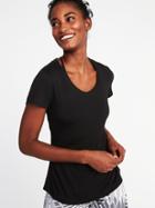 Old Navy Womens Ultra-light Cutout-back Tee For Women Black Size Xl