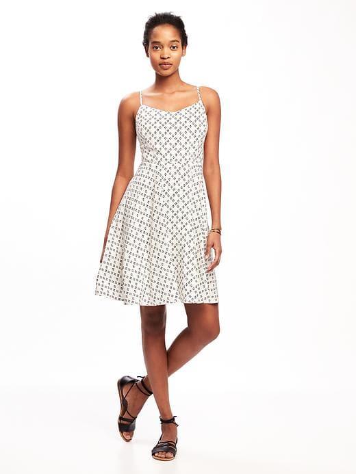 Old Navy Fit & Flare Cami Dress For Women - Neutral Camel