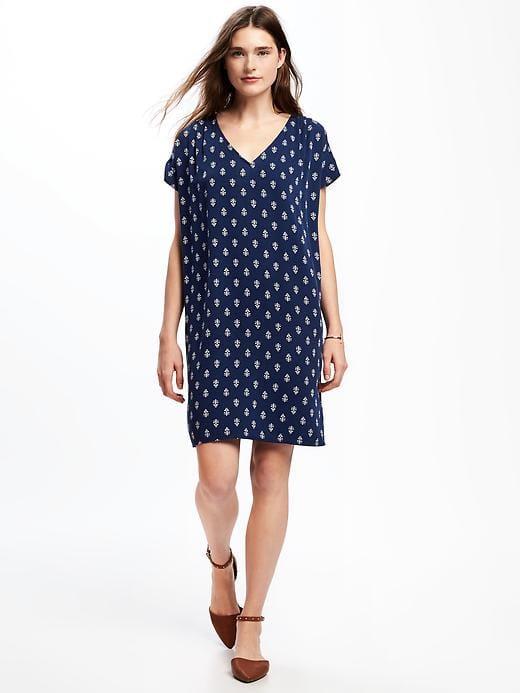 Old Navy Cocoon Dress For Women - Navy Blue Print
