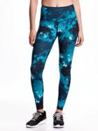 Old Navy Go Dry High Rise Printed Compression Legging For Women - Peacock Jewel