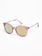 Old Navy Womens Round Pop-color Sunglasses For Women Berry Size One Size