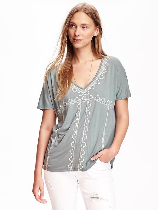 Old Navy Relaxed Embellished Tee For Women - Thyme To Go