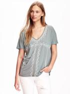 Old Navy Relaxed Embellished Tee For Women - Thyme To Go