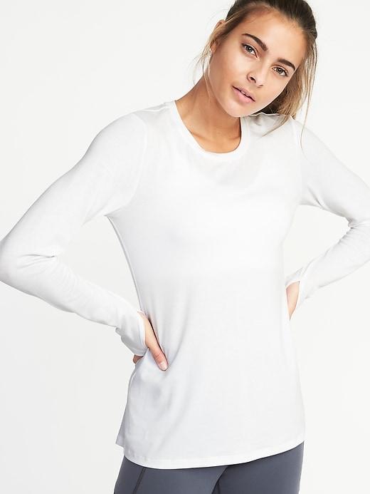Old Navy Womens Crew-neck Performance Tee For Women Bright White Size S