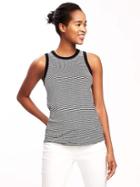 Old Navy Classic Semi Fitted Tank For Women - O.n. New Black Stripe
