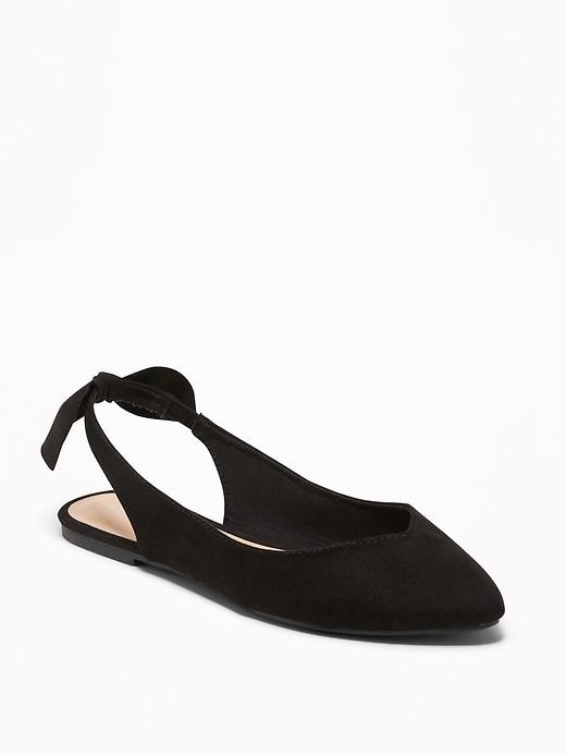 Old Navy Womens Sueded Sling-back Ballet Flats For Women Black Size 7
