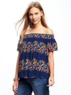 Old Navy Smocked Off Shoulder Swing Top For Women - Oahu Floral Top