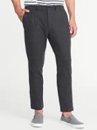Old Navy Mens Relaxed Slim Signature Built-in Flex Cropped Trousers For Men Check Size 34w