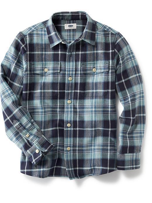 Old Navy Plaid Button Front Shirt - Why So Blue