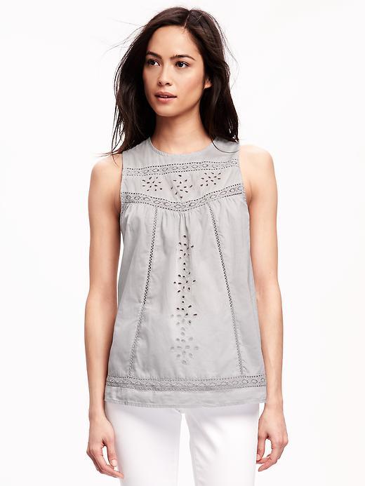 Old Navy Mock Neck Swing Tank - Grey Gardens